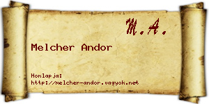 Melcher Andor névjegykártya